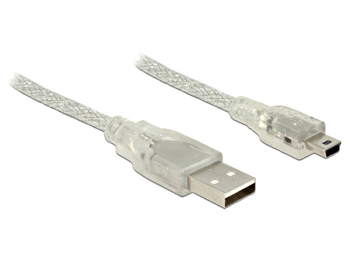 DeLOCK 1.5m, USB2.0-A/USB2.0 Mini-B USB кабель 1,5 m 2.0 USB A Mini-USB B Прозрачный 83906