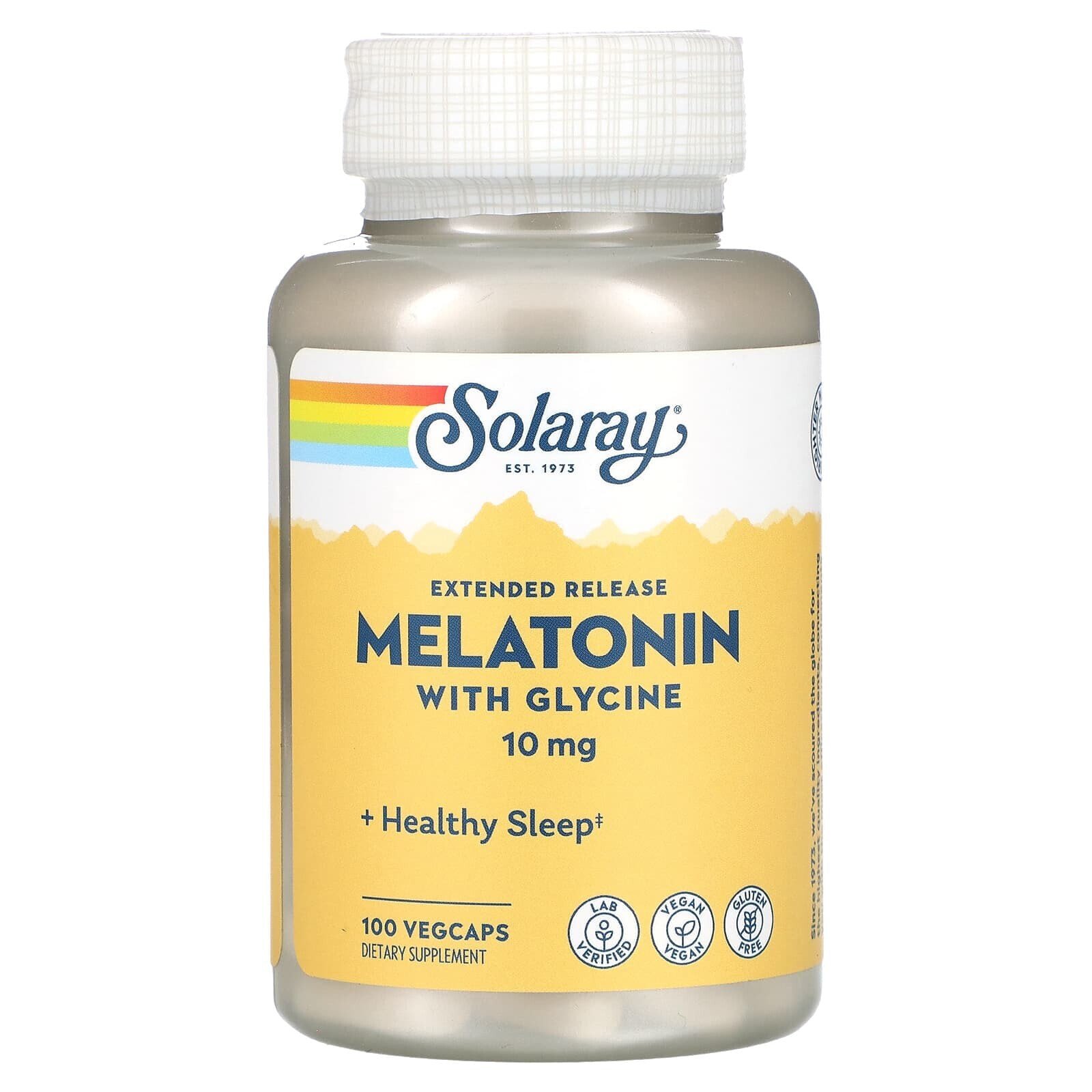 Extended Release Melatonin With Glycine, 10 mg, 100 VegCaps