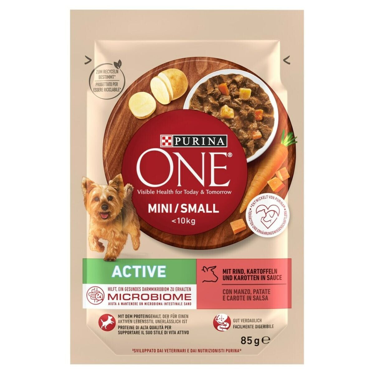 Wet food Purina Mini/Small Active Beef Beef 85 g