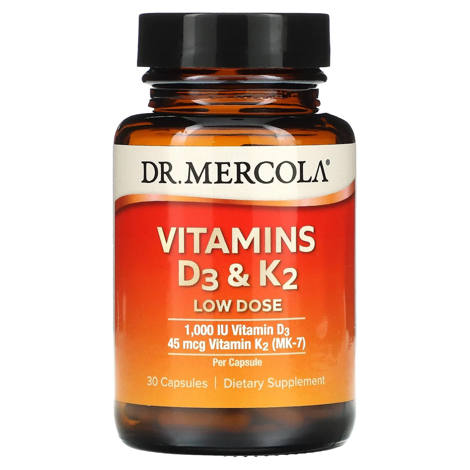 ДР. Меркола, Витамины D3 и K2 в низкой дозе, 30 капсул