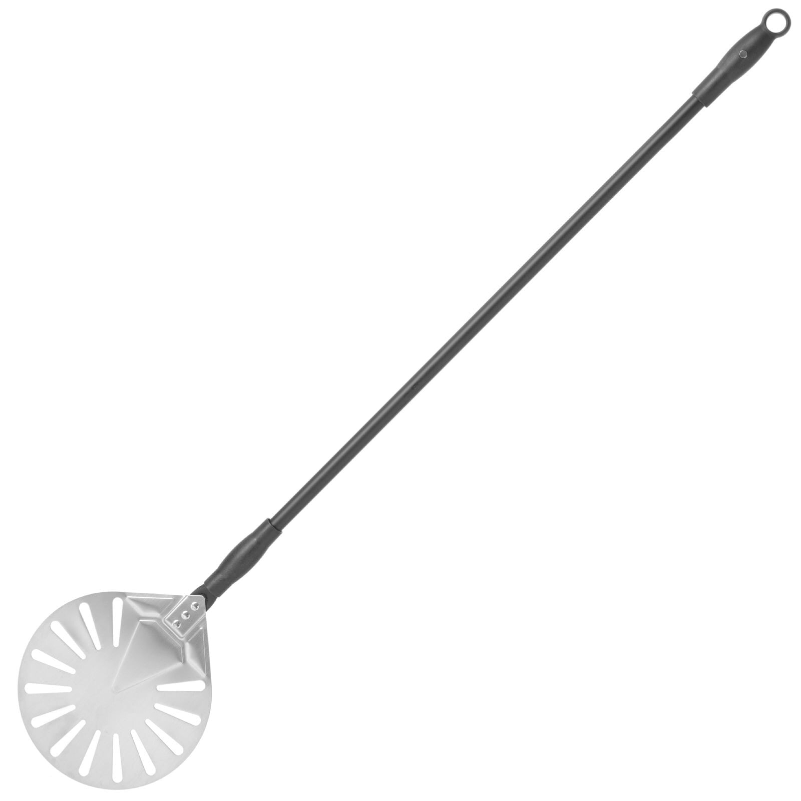 Pizza shovel with a movable handle, perforated, round, stainless 230 mm long 1200 mm - Hendi 617199