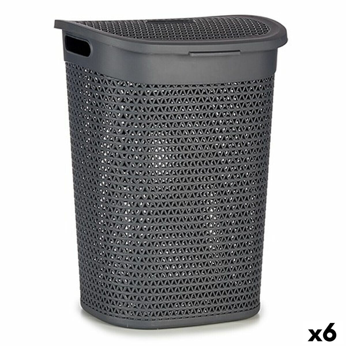 Laundry Basket Anthracite Plastic 60 L 43,5 x 57,5 x 34 cm (6 Units)