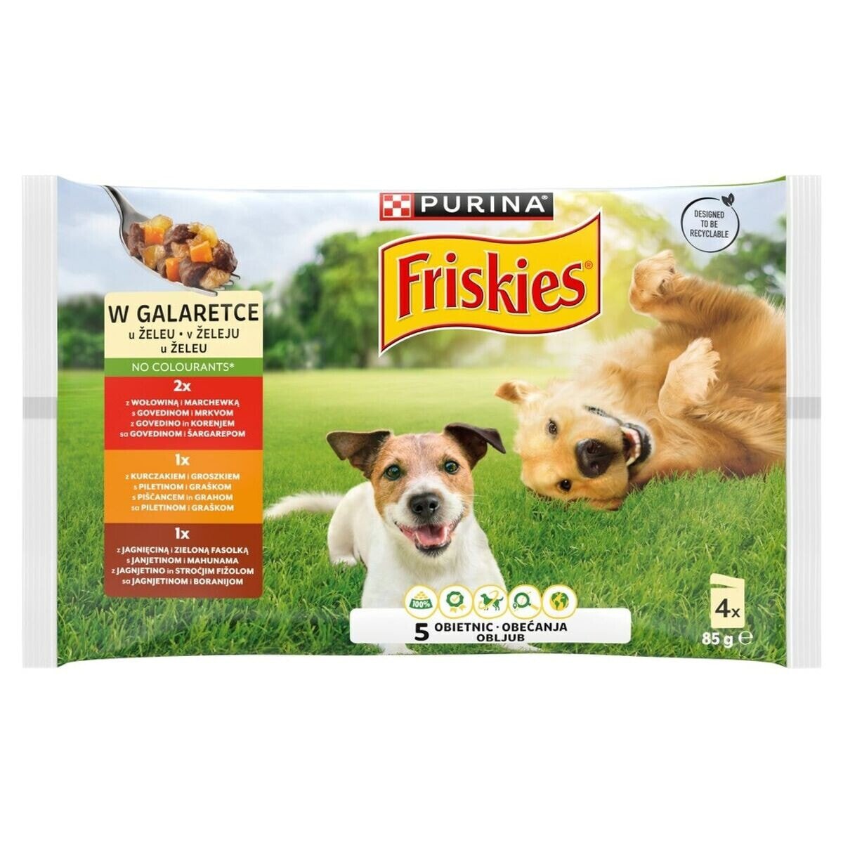 Wet food Purina Friskies in jelly Meat Beef 4 x 85 g