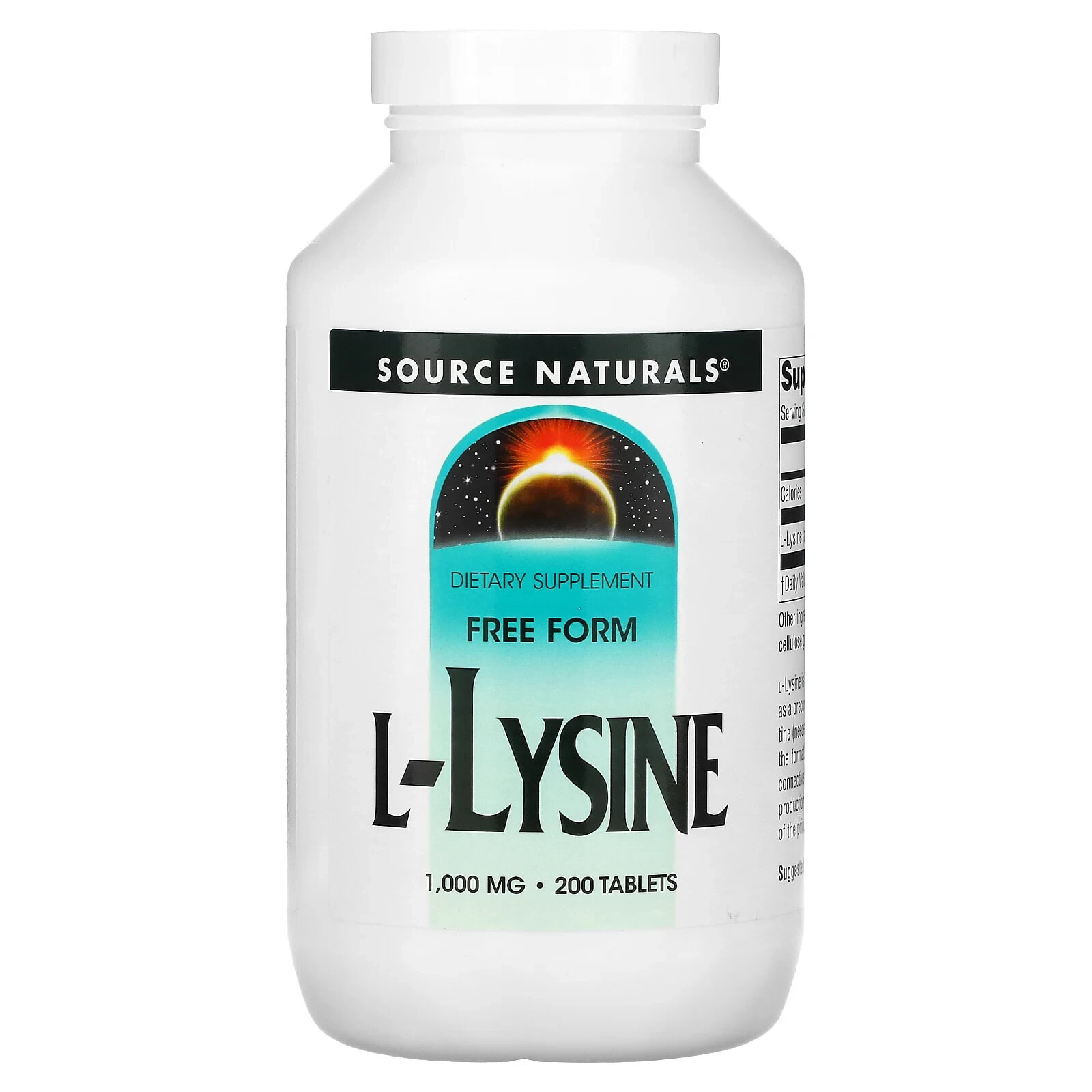 L-Lysine, 1,000 mg, 200 Tablets