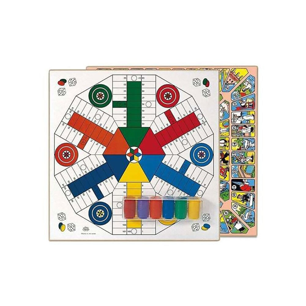 CAYRO Parchis Board 6 Players And Wood Oca 40x40 cm With Accessories Board  Game