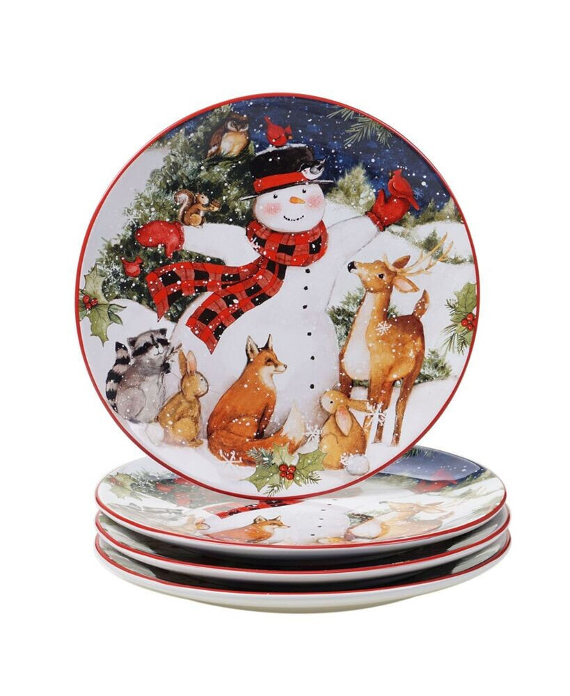 Magic of Christmas Snowman 4 Piece Dinner Plate