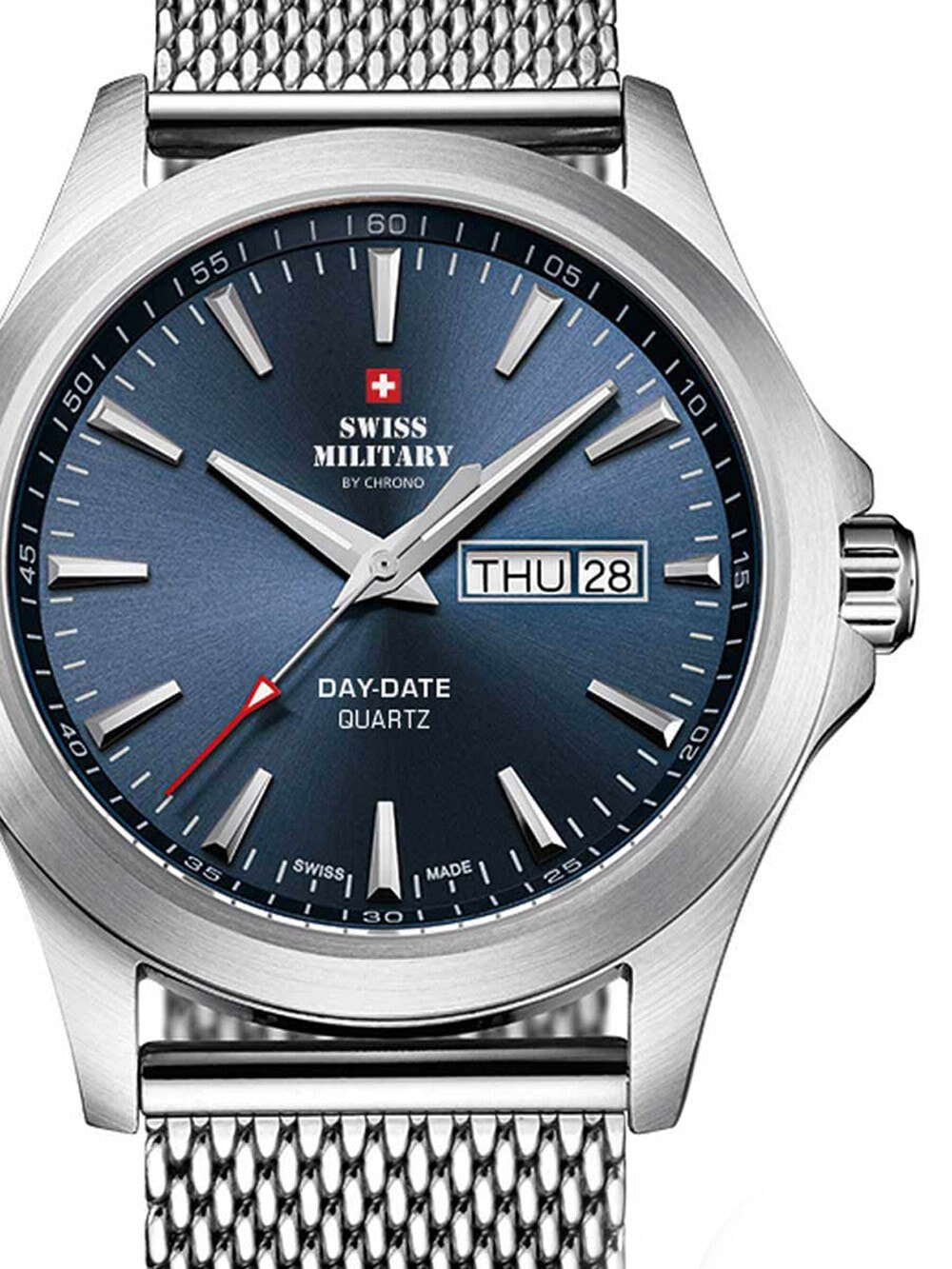 Мужские наручные часы с серебряным браслетом Swiss Military SMP36040.03 Mens 42mm 5 ATM