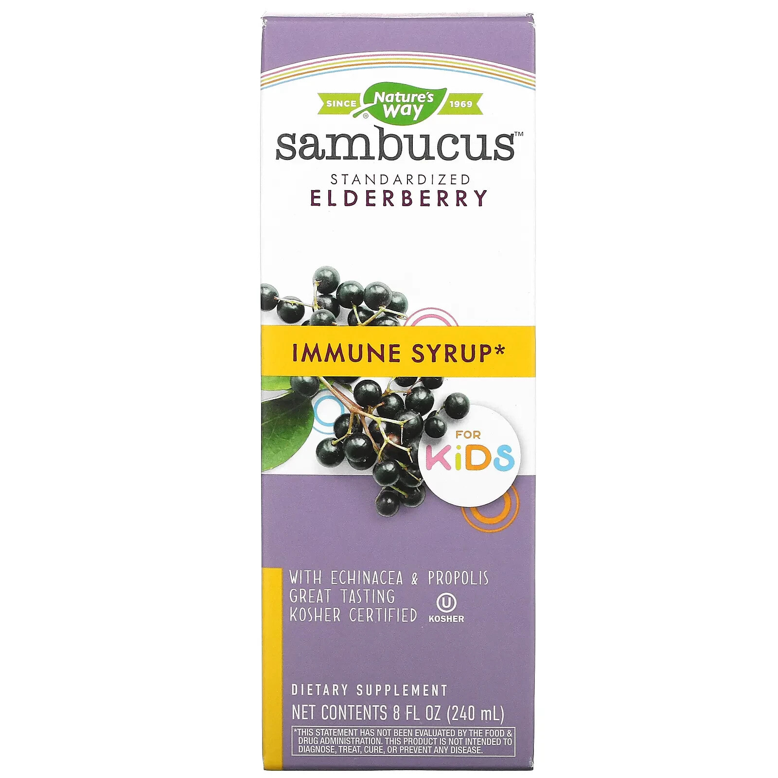 Sambucus® Kids, Immune Syrup Elderberry with Propolis & Echinacea, Ages 2+, 4 fl oz (120 ml)