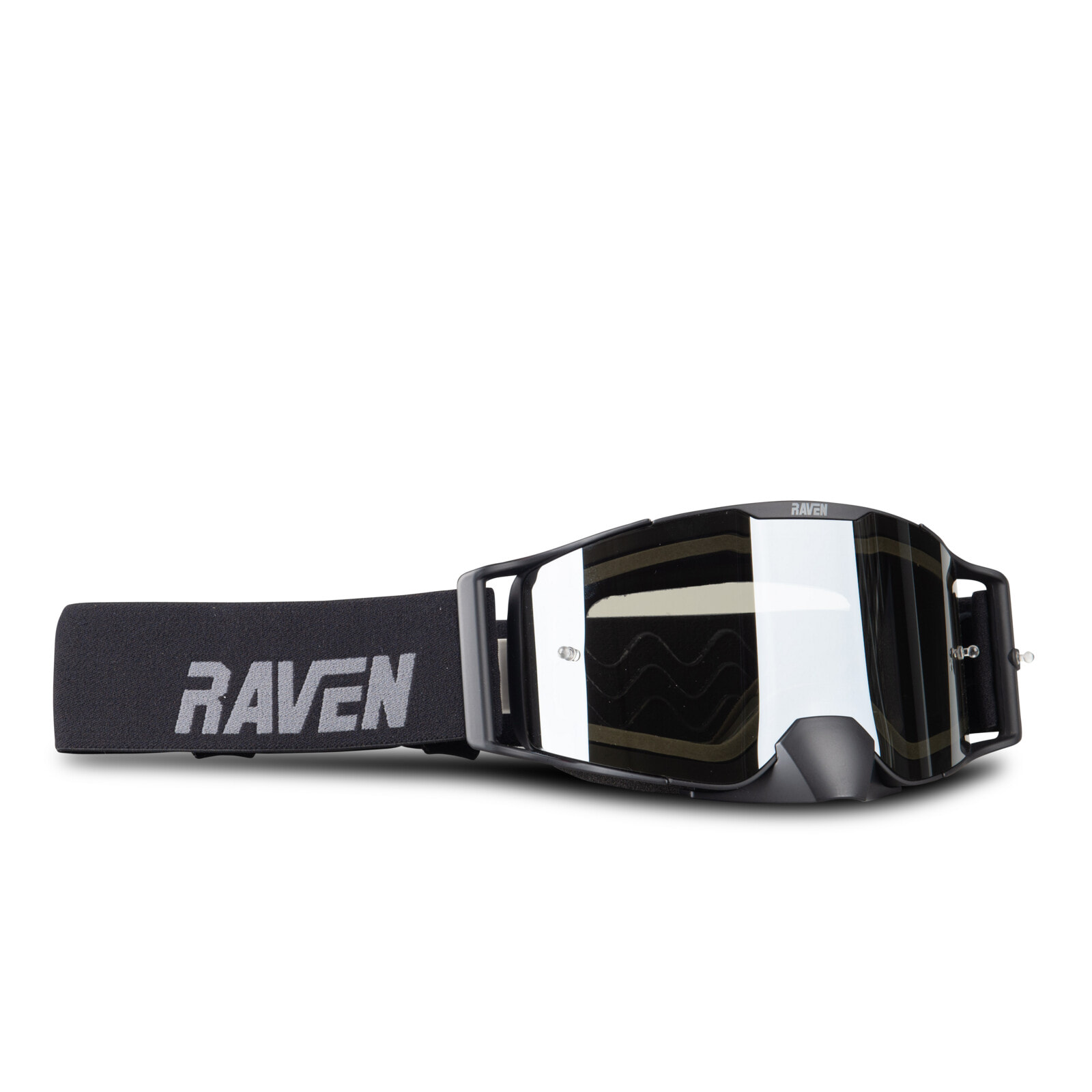 Crossbrille Raven Halcon Silber Verspiegelt + Klare Linse Schwarz