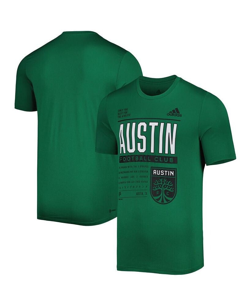 adidas men's Green Austin FC Club DNA Performance T-shirt