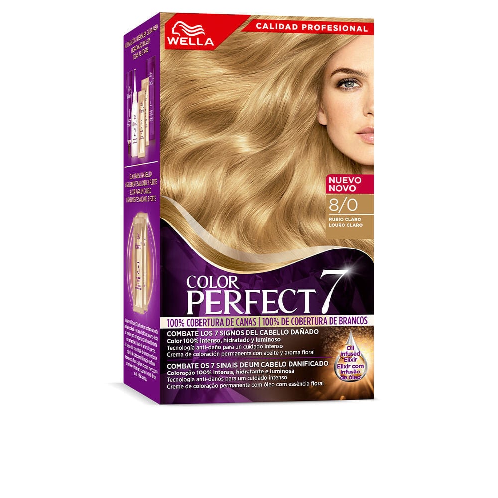 Wella Color Perfect 7 Color Cream 8/0 Стойкая масляная крем-краска для волос, оттенок светло-русый