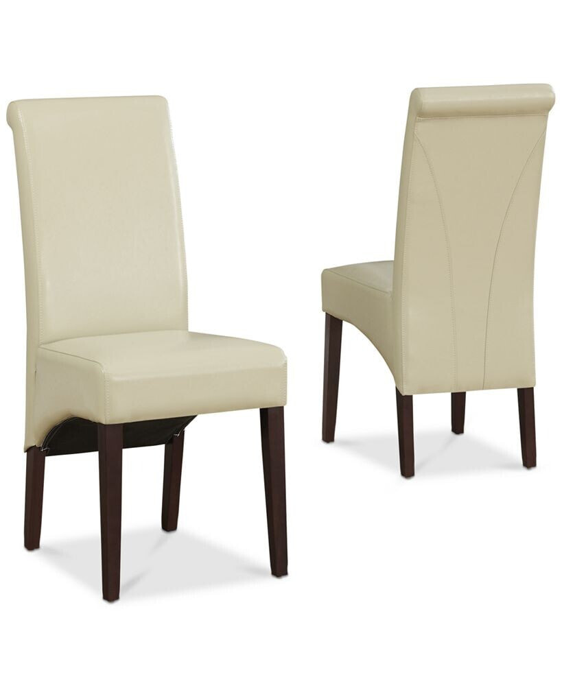 Easton Set of 2 Faux Leather Deluxe Parson Chairs