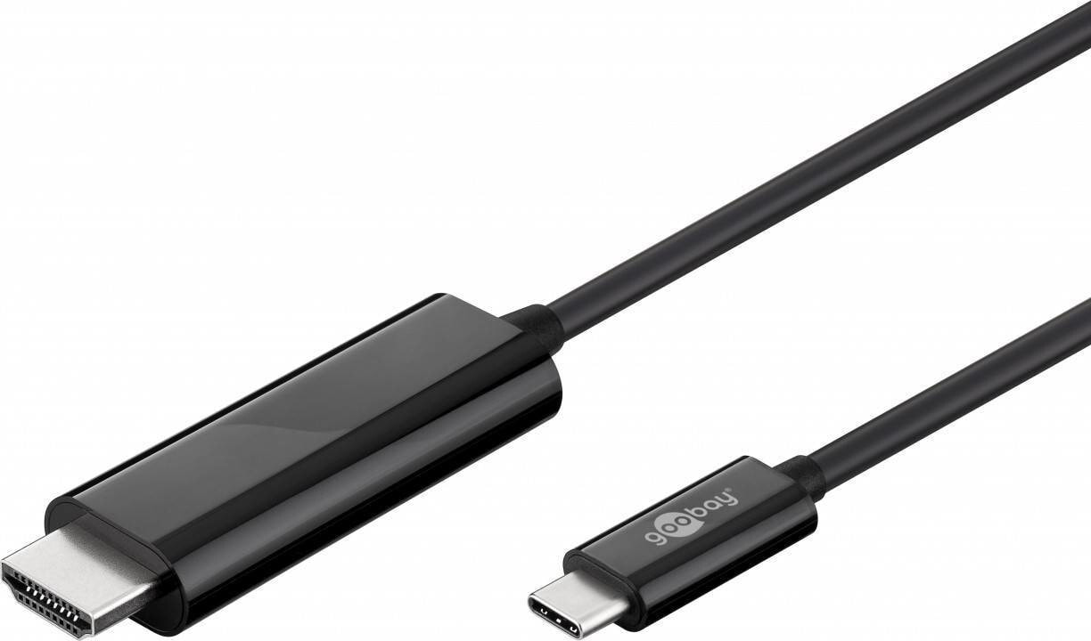Goobay 77528 видео кабель адаптер 1,8 m USB Type-C HDMI Черный