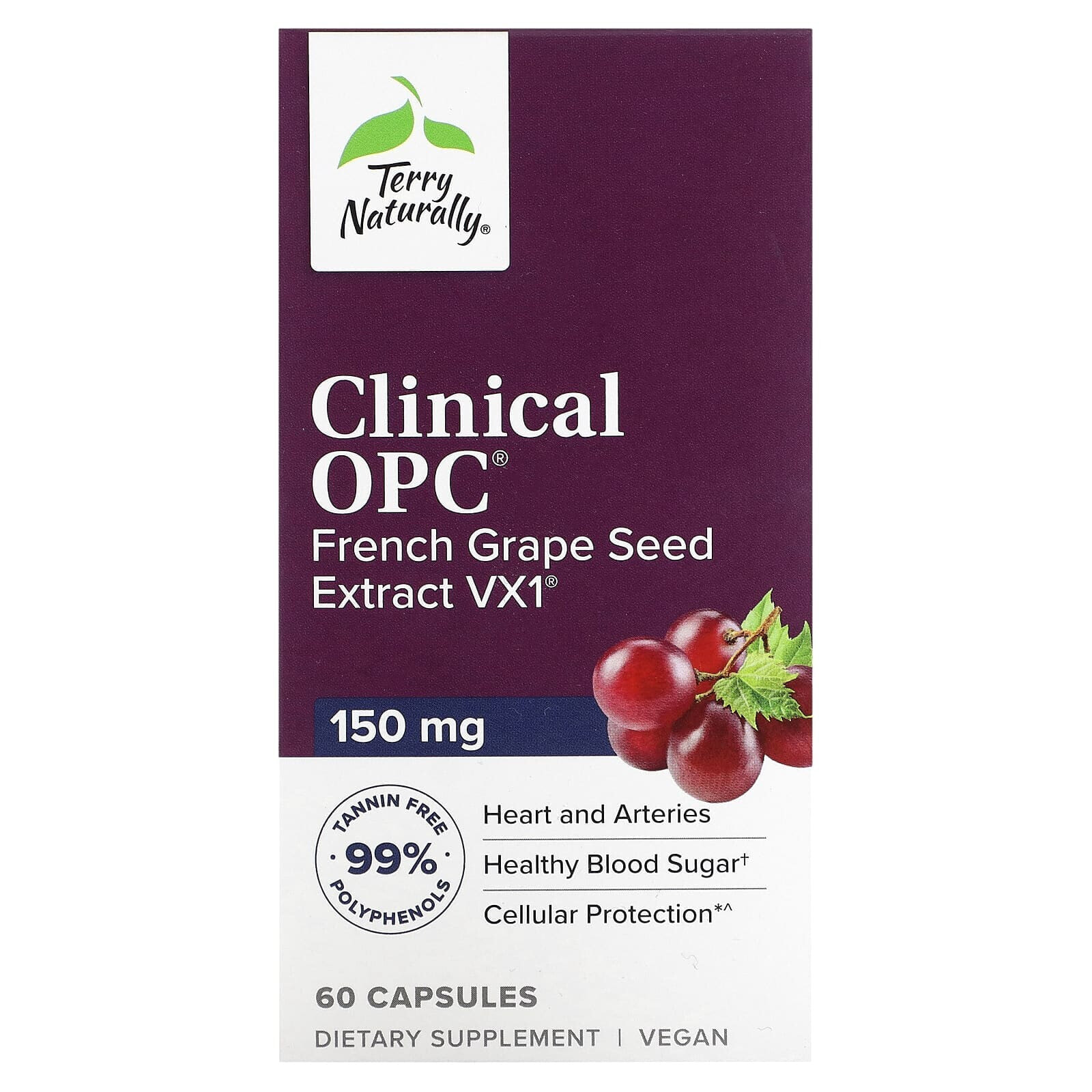 Terry Naturally, Clinical OPC, 150 мг, 60 капсул