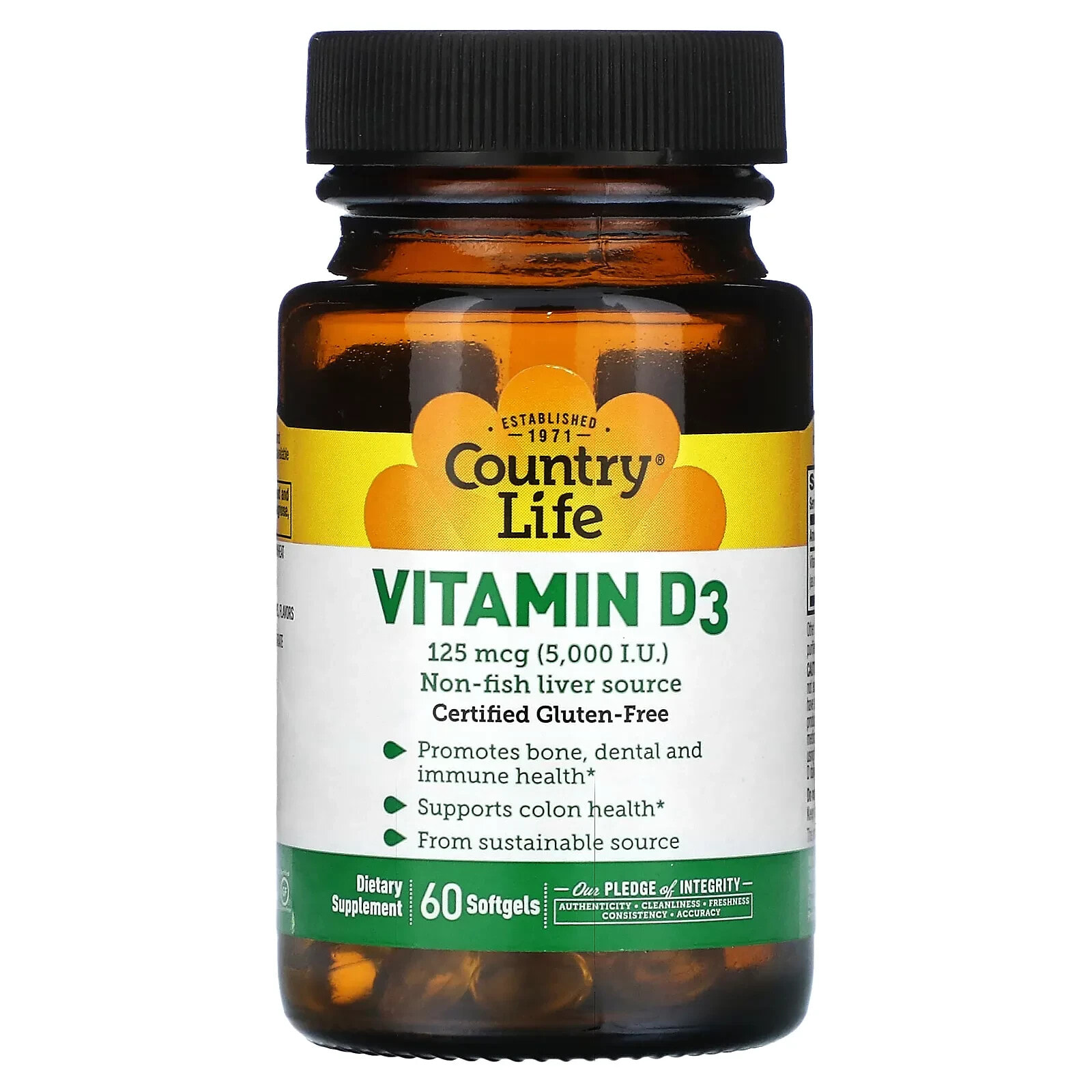 Vitamin D3, 62.5 mcg (2,500 I.U.), 200 Softgels