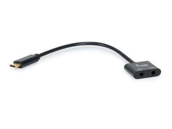 Equip 133469 аудио кабель 0,15 m USB C 2 x 3,5 мм Черный