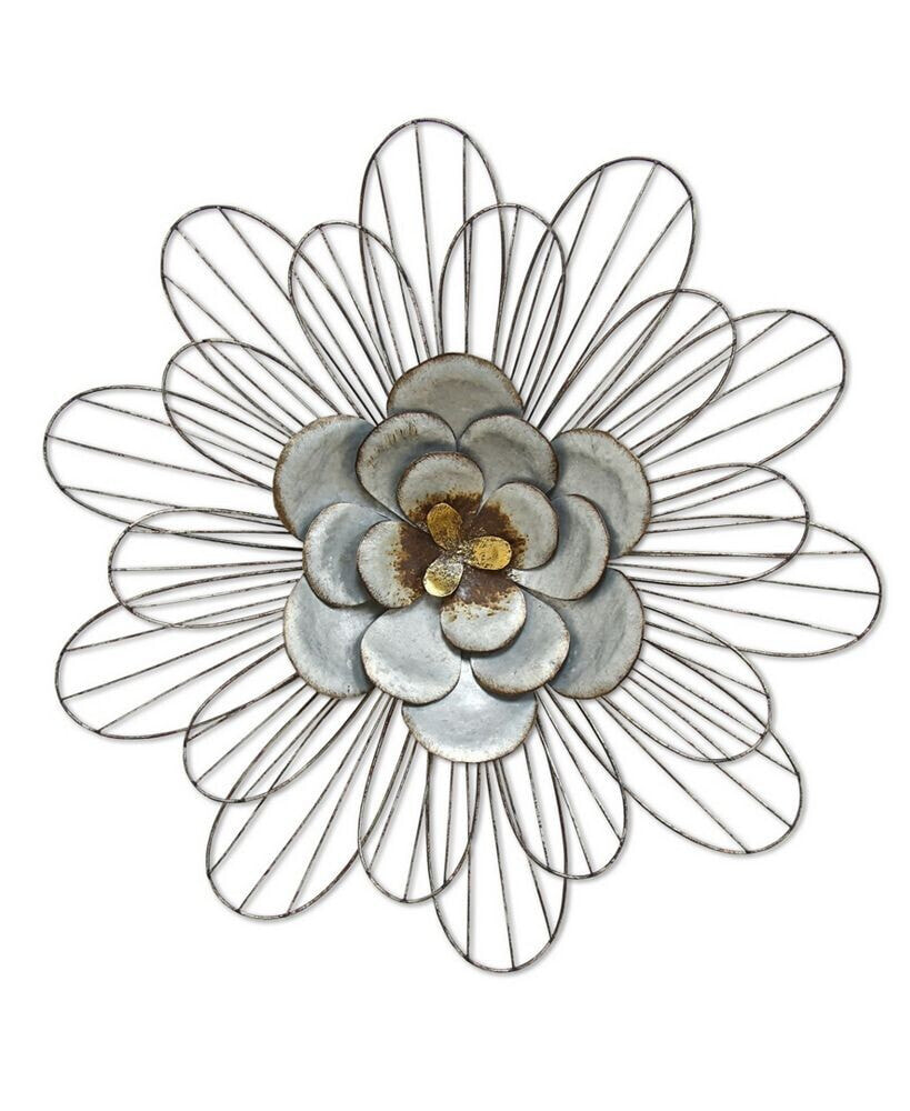 Stratton Home Décor stratton Home Decor Galvanized Daisy Wall Decor