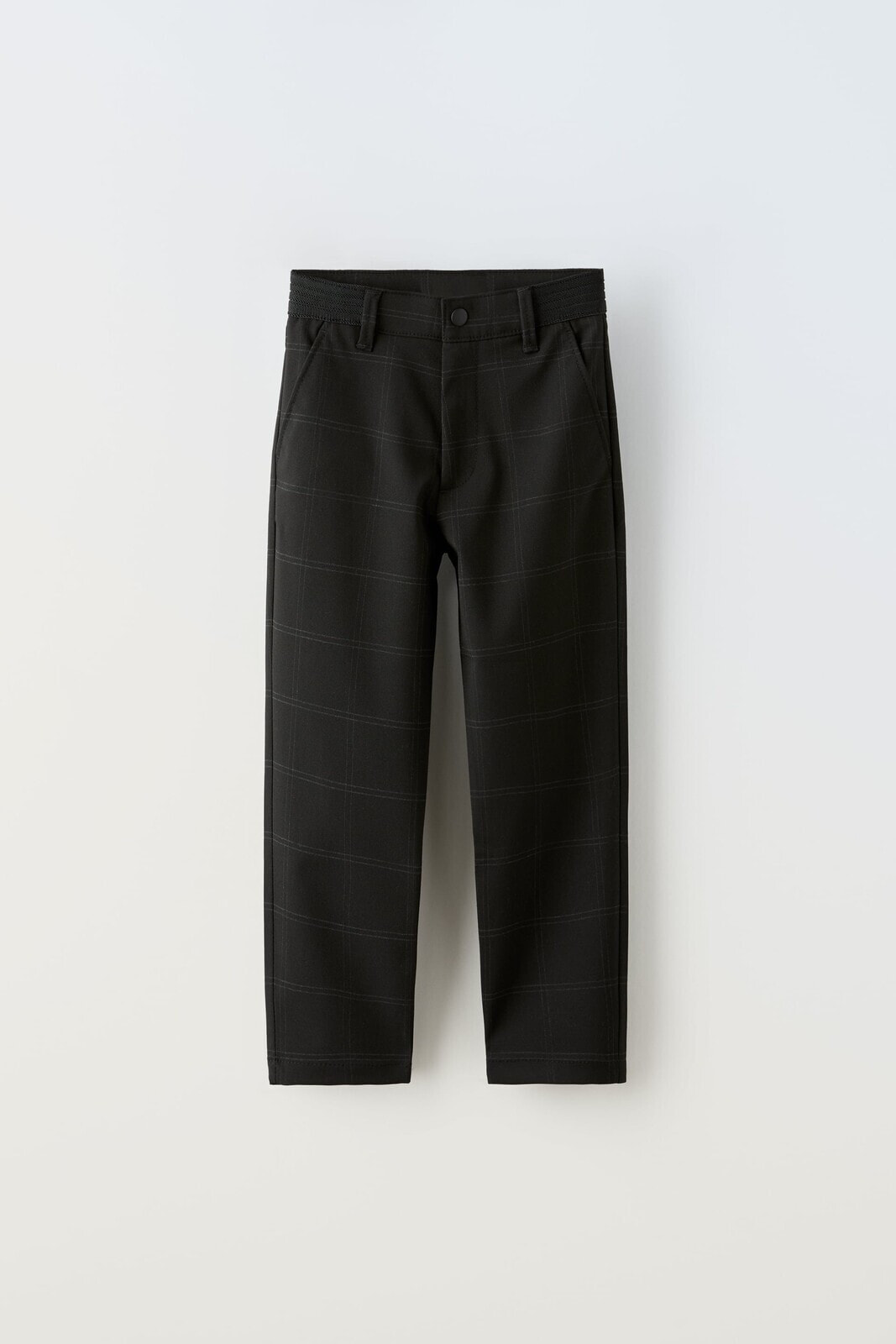 Trousers with ribbed waistband