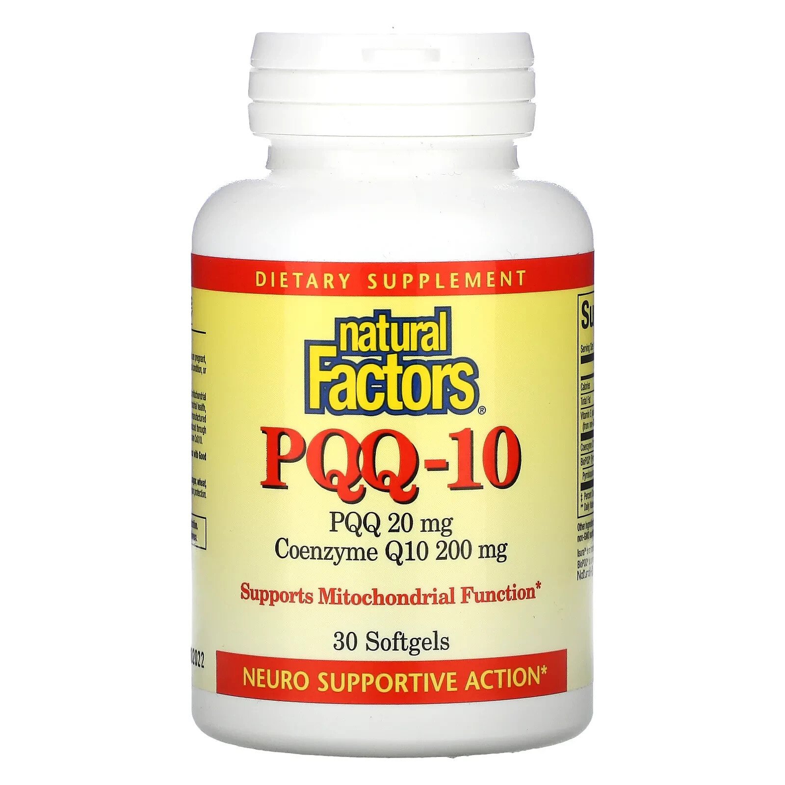 PQQ-10, PQQ 20 mg, CoQ10 200 mg, 60 Softgels