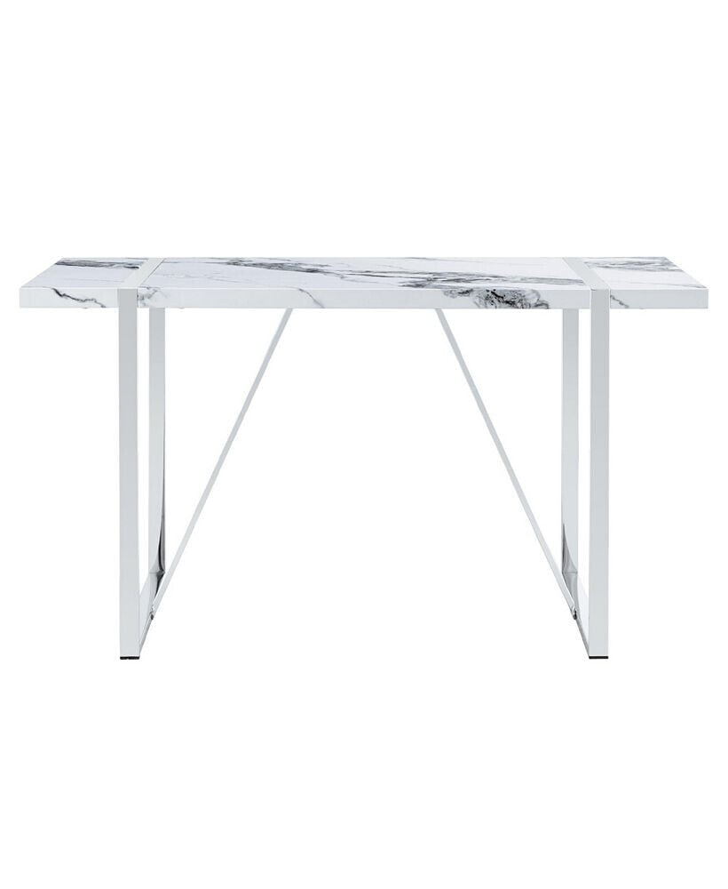 Simplie Fun modern Dining Table, 55 inch Faux Marble Kitchen Table for 4 People, Rectangular Dinner Table