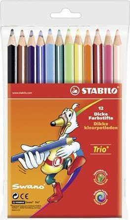Набор цветных карандашей для рисования Corex Stabilo Kredki Trio 12 kol. (203/12-02)
