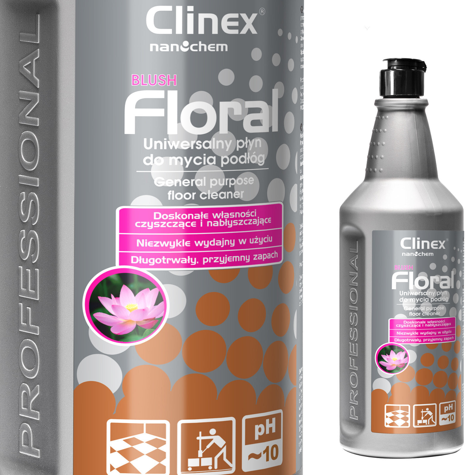 Streak-free floor cleaning liquid, gloss scent CLINEX Floral - Blush 1L