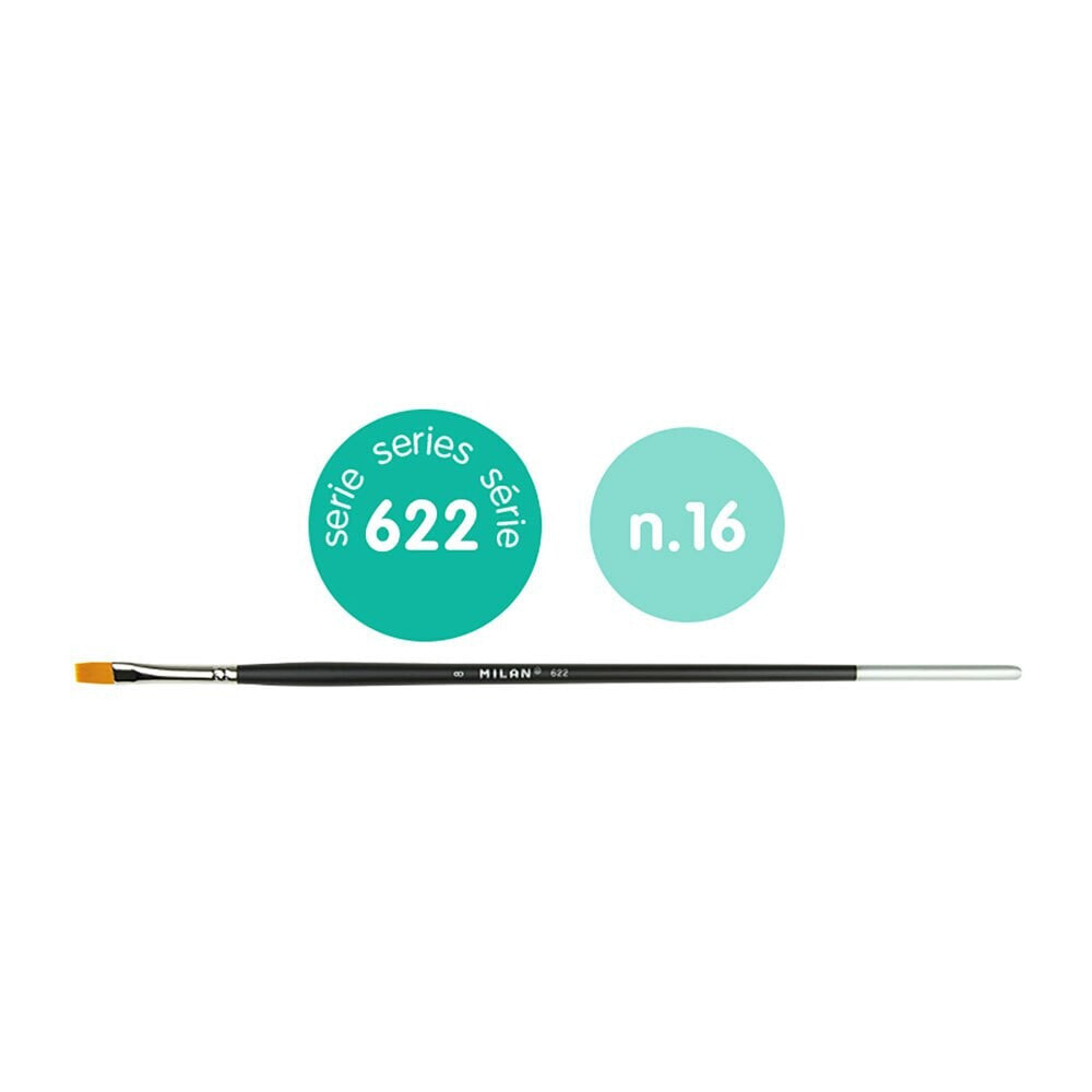 MILAN ´Premium Synthetic´ Flat Paintbrush With LonGr Handle Series 622 No. 16