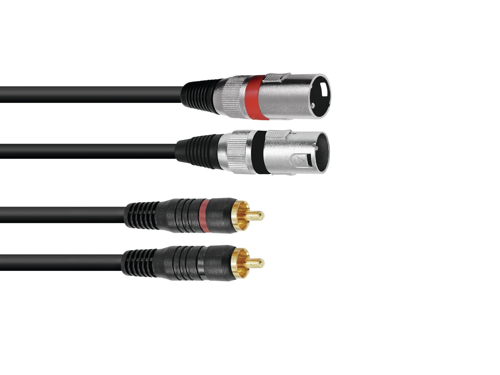 Omnitronic 3022522D - 2 x XLR (3-pin) - Male - 2 x RCA - Male - 3 m - Black
