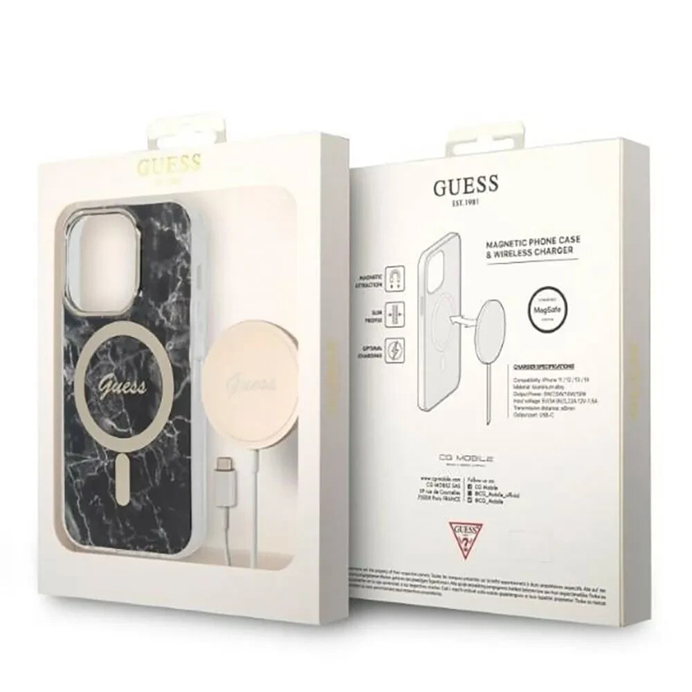 GUESS Gubpp14Lhmeacsk+ Charger Set iPhone 14 Pro 6.1 Marble phone case