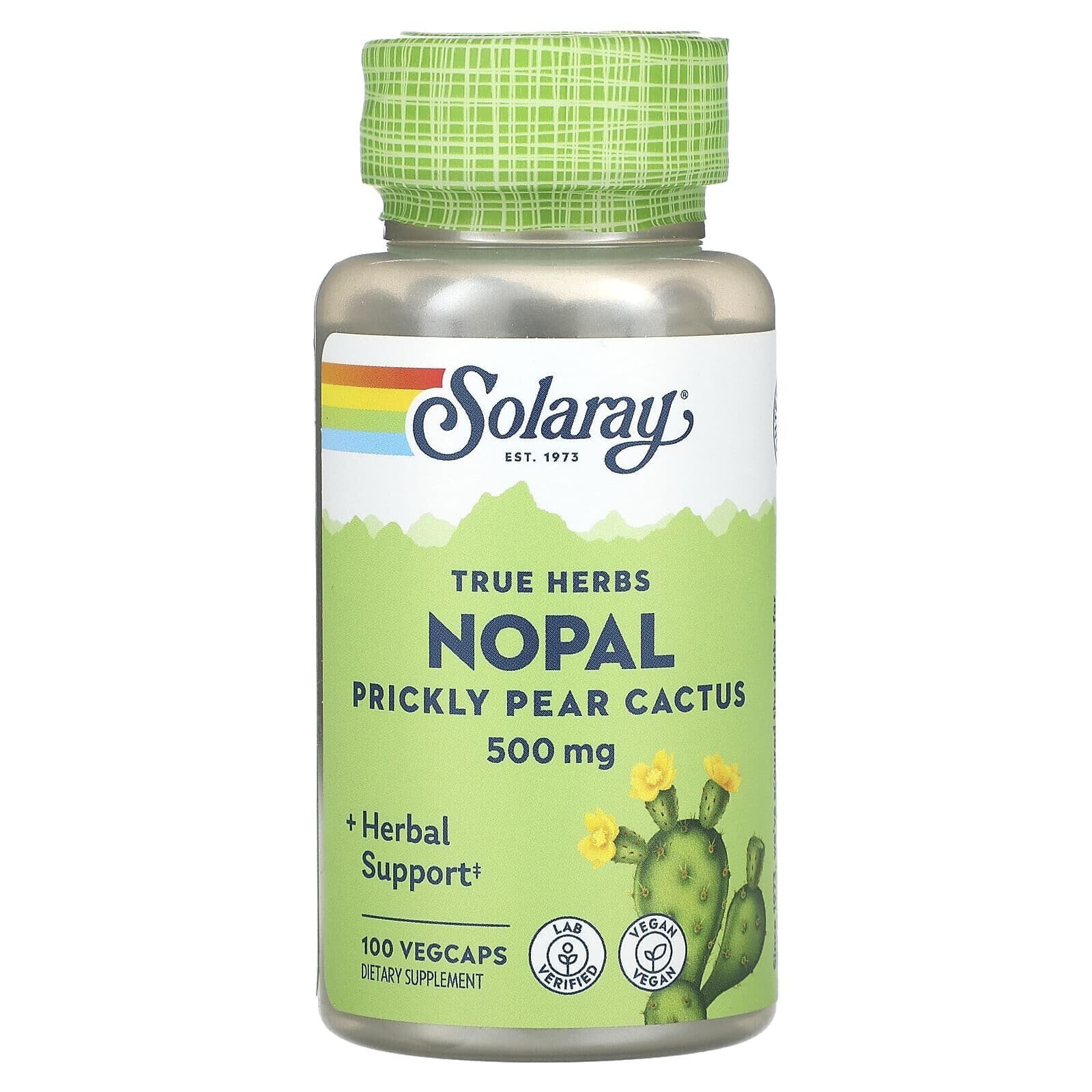 Solaray, True Herbs, Nopal, Prickly Pear Cactus, 500 mg, 100 VegCaps