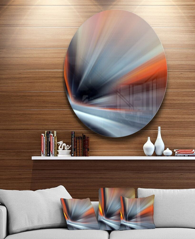 Design Art designart 'Rays Of Speed Large Lines' Abstract Circle Metal Wall Art - 36 x 36