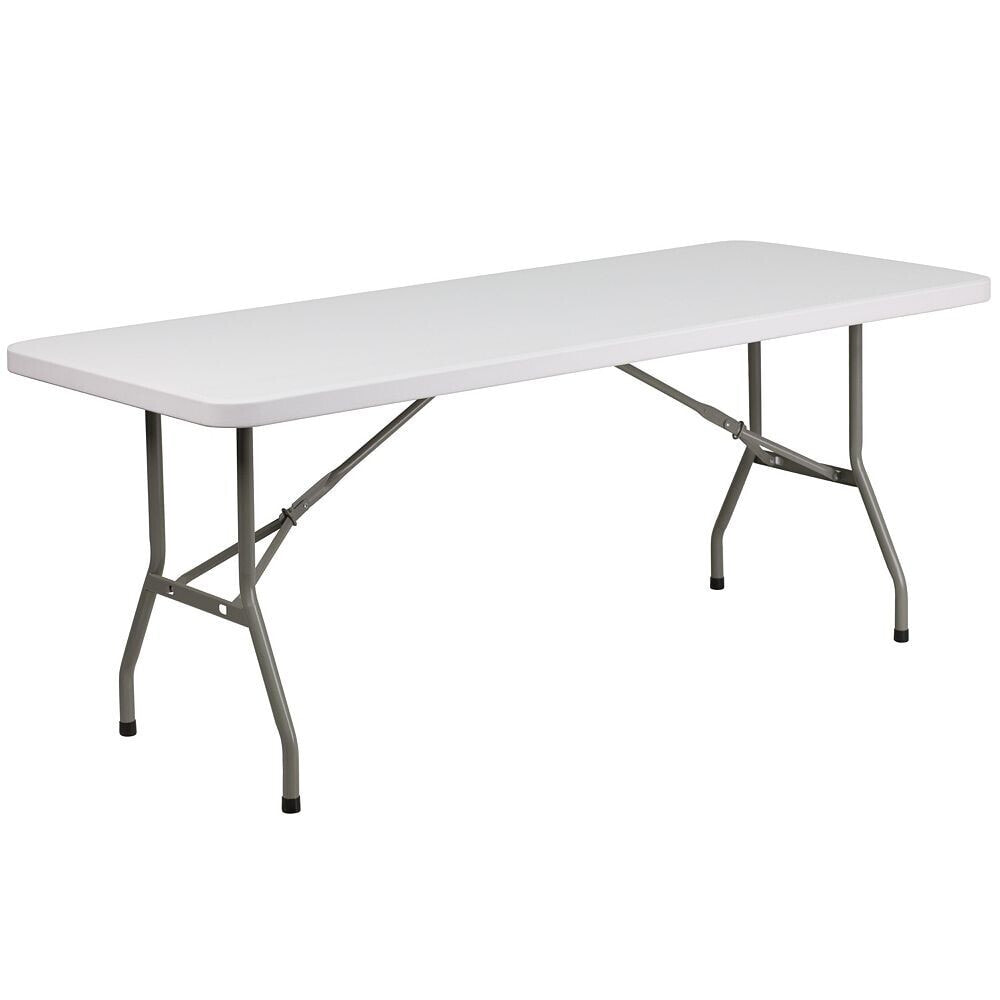 Flash Furniture 30''W X 72''L Granite White Plastic Folding Table