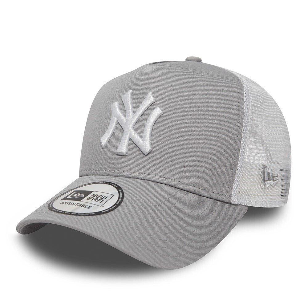 Мужская бейсболка бейсбольная серая с логотипом с сеткой New Era New York Yankees Clean A