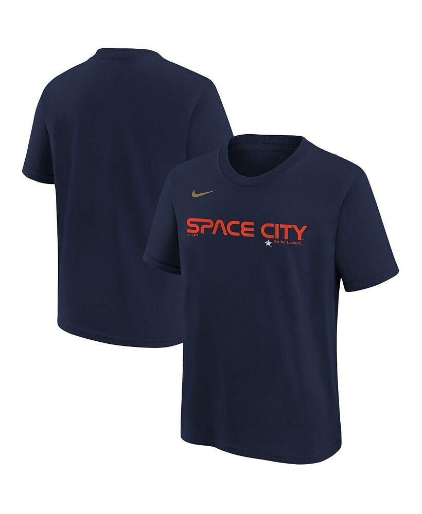 Nike big Boys Navy Houston Astros City Connect Wordmark T-shirt