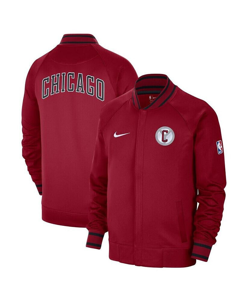 Nike men's Red, White Chicago Bulls 2022/23 City Edition Showtime Thermaflex Full-Zip Jacket