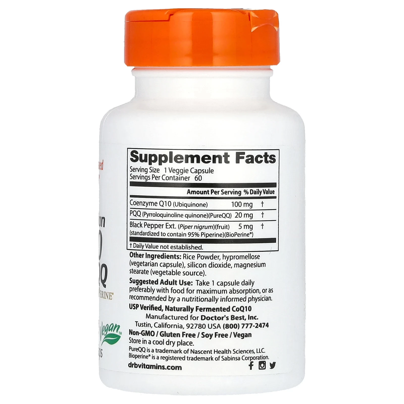 High Absorption CoQ10 Plus PQQ , 60 Veggie Caps
