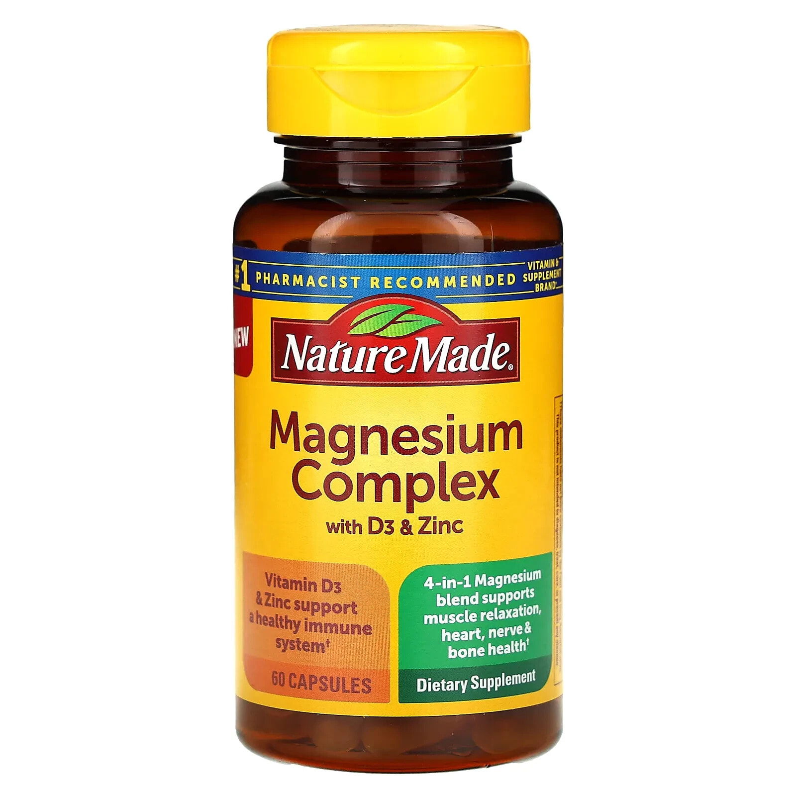 Magnesium Complex with D3 & Zinc, 60 Capsules