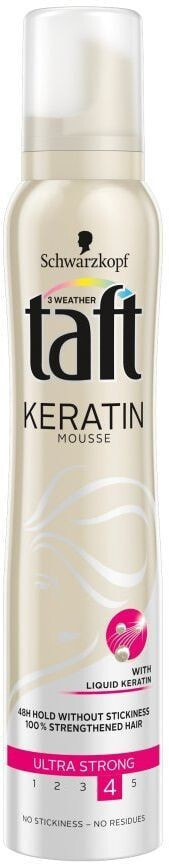 Schwarzkopf Taft Keratin Mousse Кератиновый мусс для ультрасильной фиксации волос 200 мл