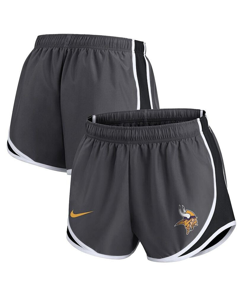 Nike women's Charcoal Minnesota Vikings Logo Performance Tempo Shorts