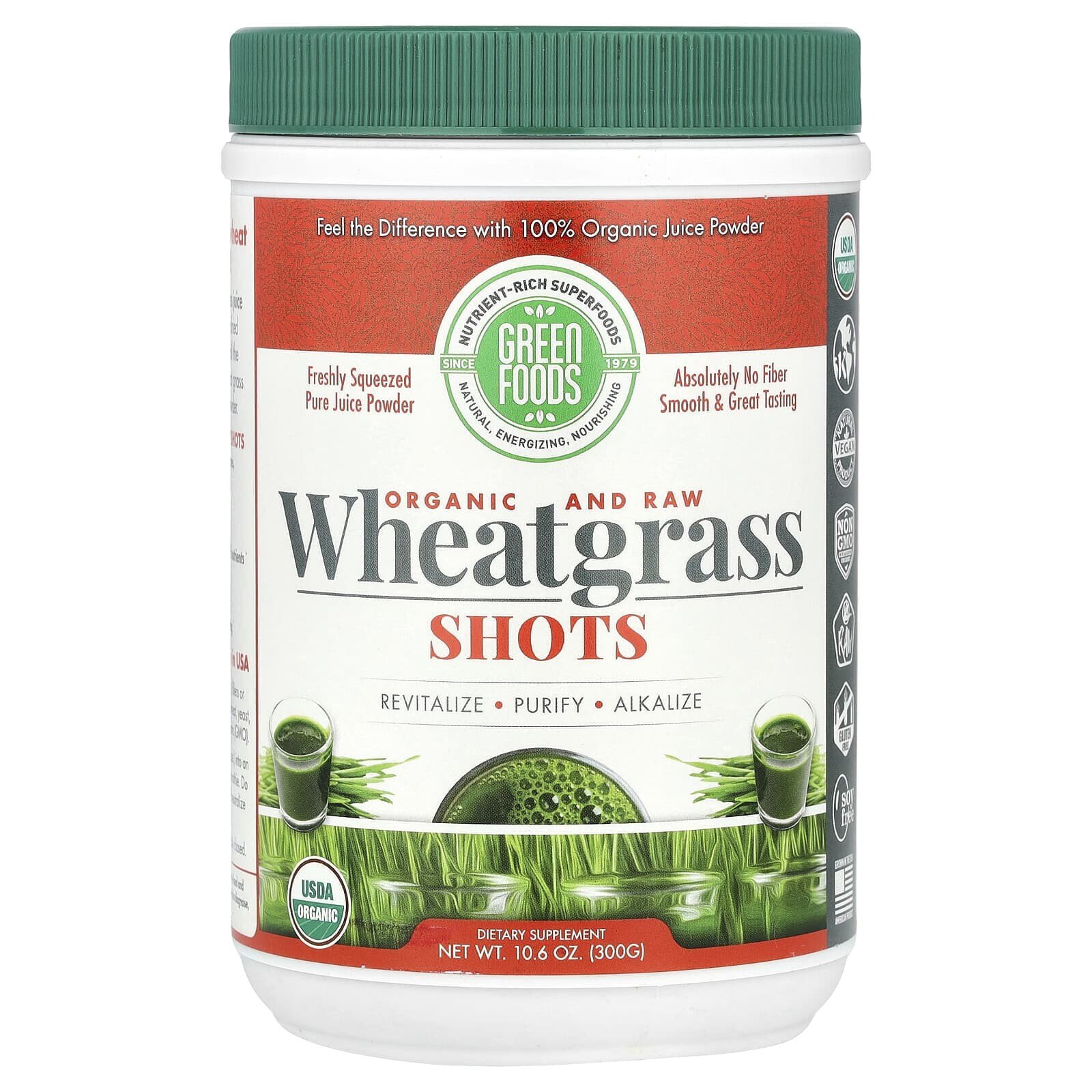 Organic and Raw Wheatgrass Shots, 10.6 oz (300 g)