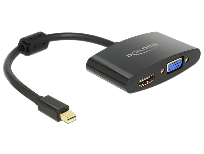 DeLOCK 65553 кабельный разъем/переходник mini Displayport HDMI-A, VGA Черный