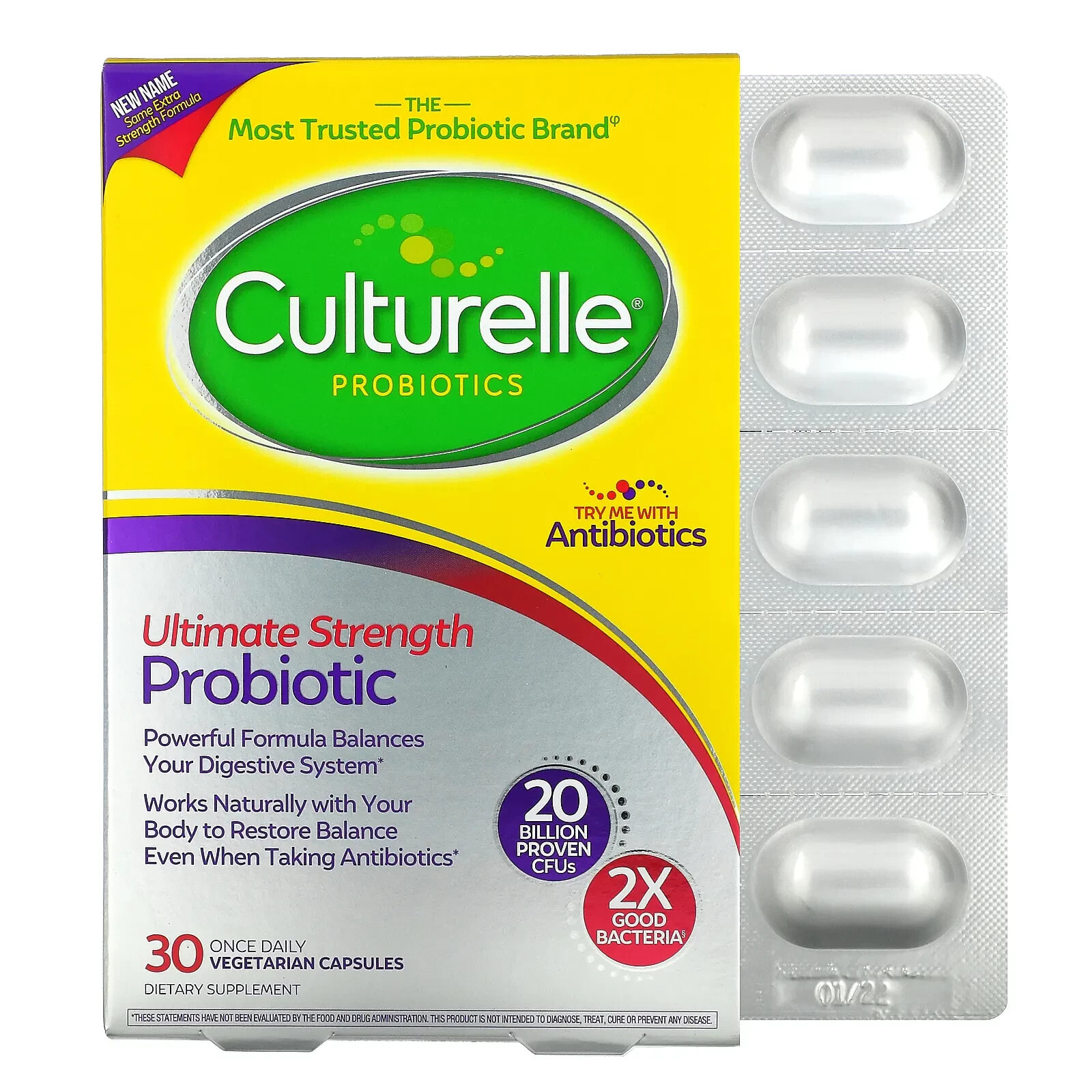 Probiotics, Ultimate Strength Probiotic, 20 Billion CFU, 30 Vegetarian Capsules