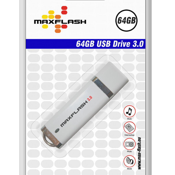 Memory Solution Maxflash USB флеш накопитель 64 GB USB тип-A 3.2 Gen 1 (3.1 Gen 1) Белый PD64G3M-R