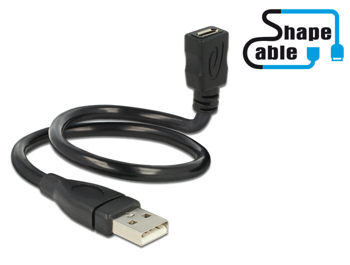 DeLOCK 0.35m, USB2.0-A/USB2.0 Micro-B USB кабель 0,35 m 2.0 USB A Micro-USB B Черный 83921