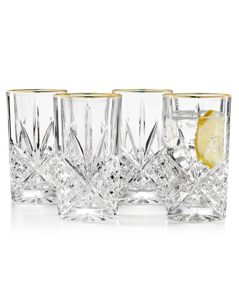 Godinger dublin Gold Highball Glasses, Set of 4