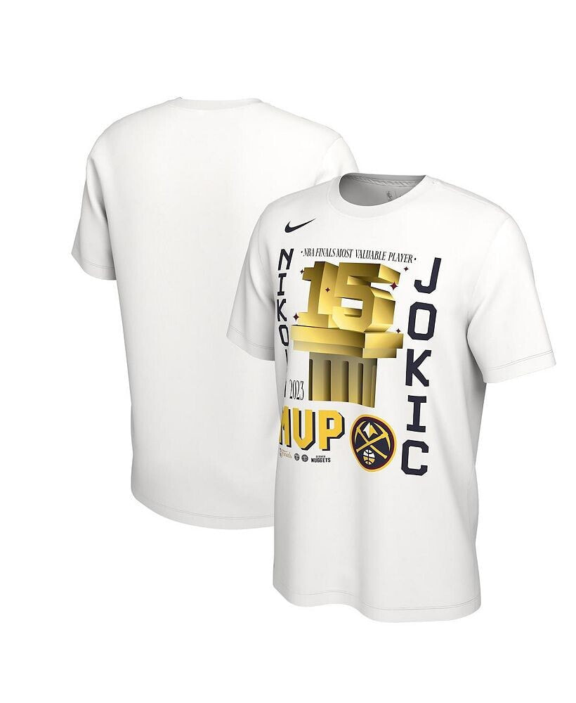 Nike men's Nikola Jokic White Denver Nuggets 2023 NBA Finals Champions MVP T-shirt