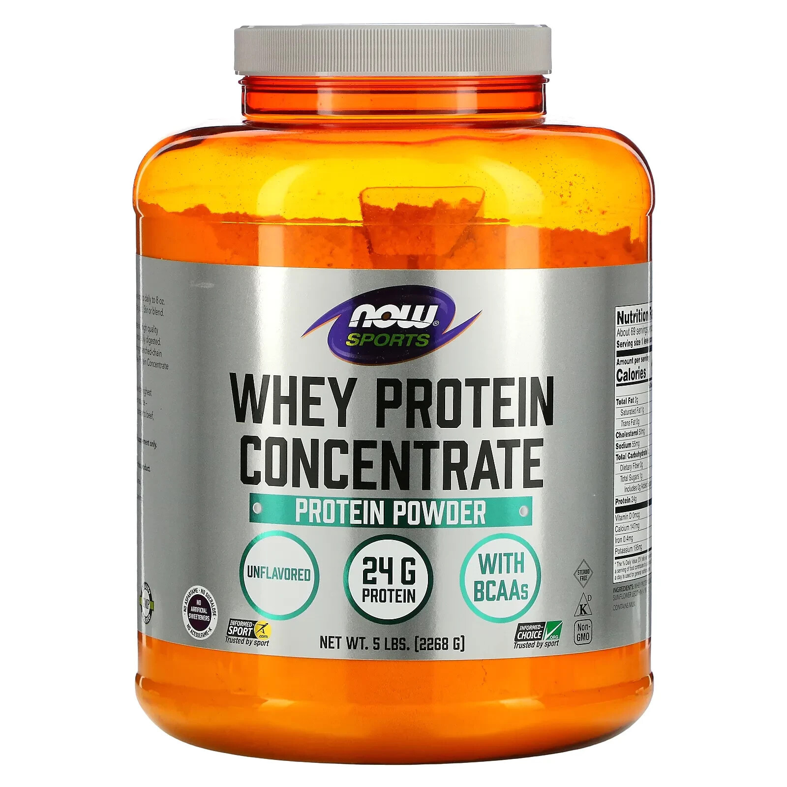 NOW Foods, Sports, Whey Protein Concentrate Protein Powder, Unflavored, 1.5 lbs (680 g)