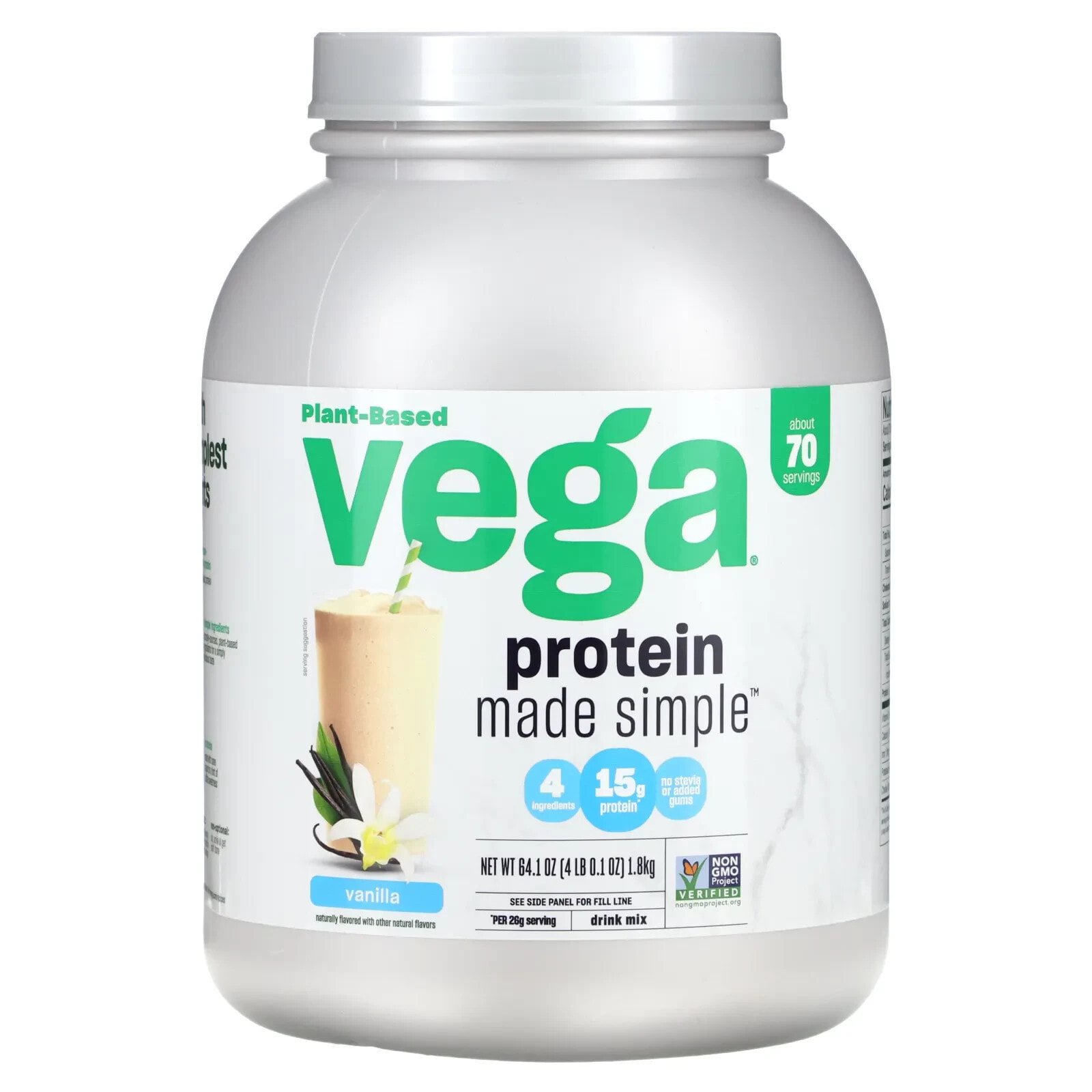 Plant-Based Protein Made Simple, Vanilla, 9.2 oz (259 g)