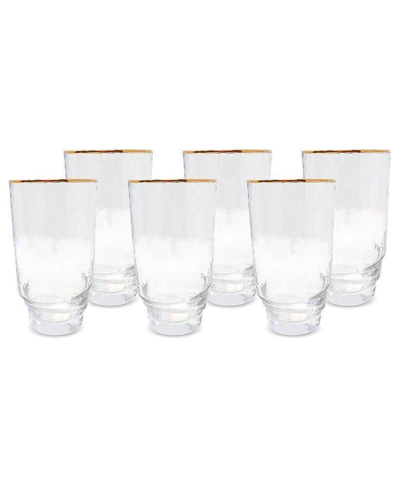 Vivience shaped Bottom Rim Highball Glasses, Set of 6