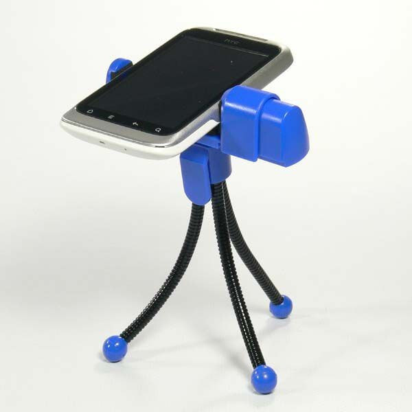 Selfie stick Mobile phone logo on table, blue, thermoplastic